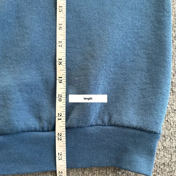 Vintage Granny Sweatshirt Womens M Blue Applique Leaves Double Collar Pullover - Picture 10 of 11